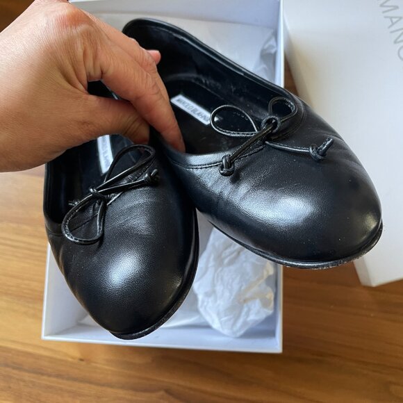 Manolo Blahnik Veralli Bow-Detailed Leather Ballet Flats 38 - Picture 8 of 8
